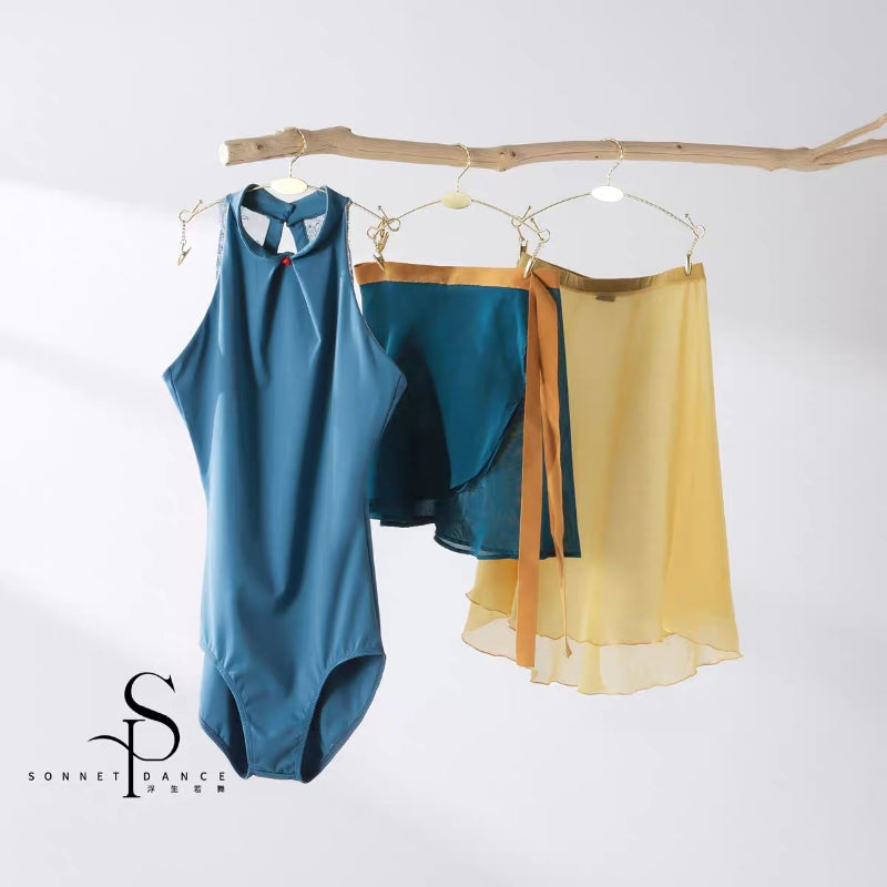 'Persimmon Silver Shines' Halterneck leotard