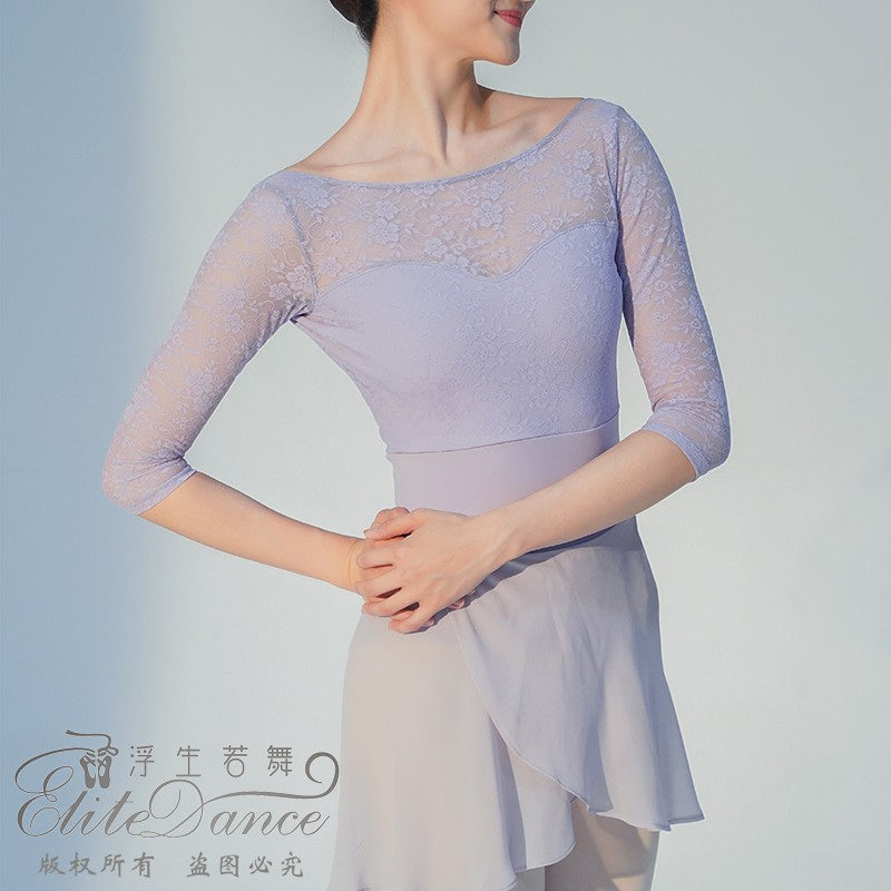 'The Violet' Lace long sleeves leotard