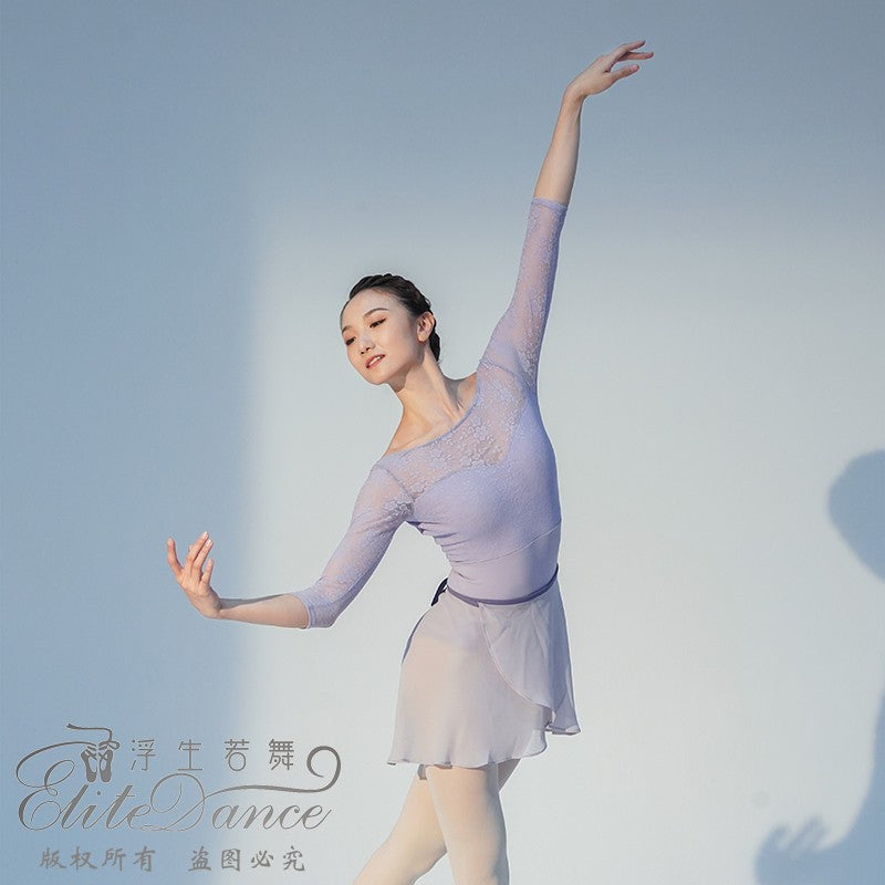 'The Violet' Lace long sleeves leotard