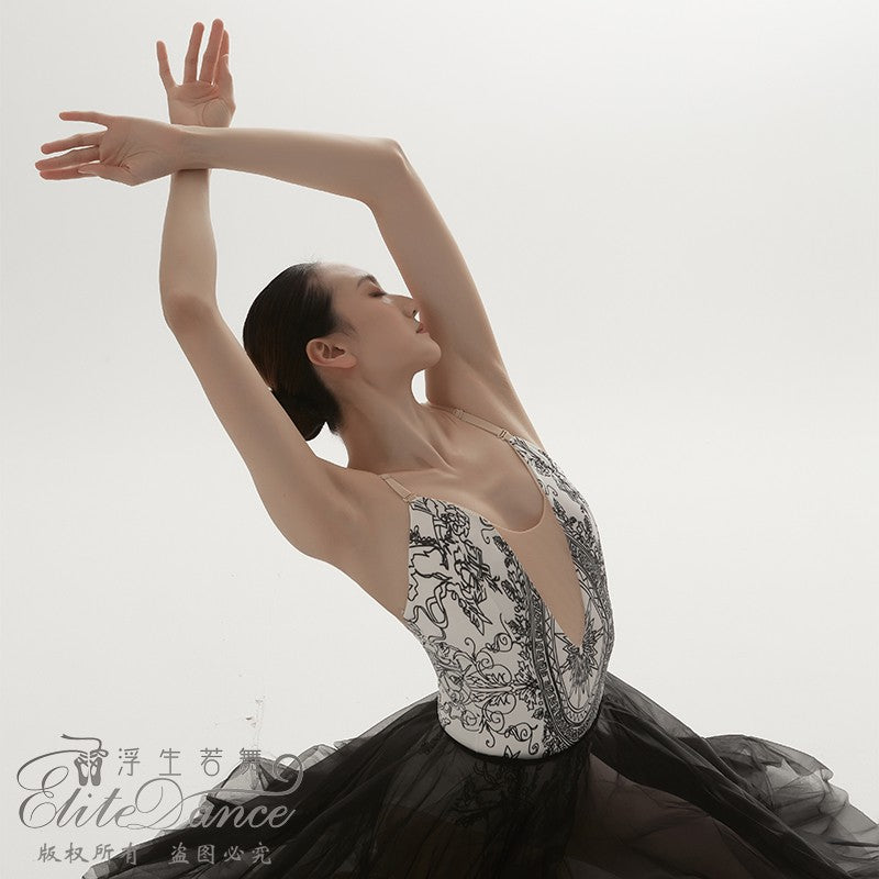 'The Light gothic' printed camisole leotard