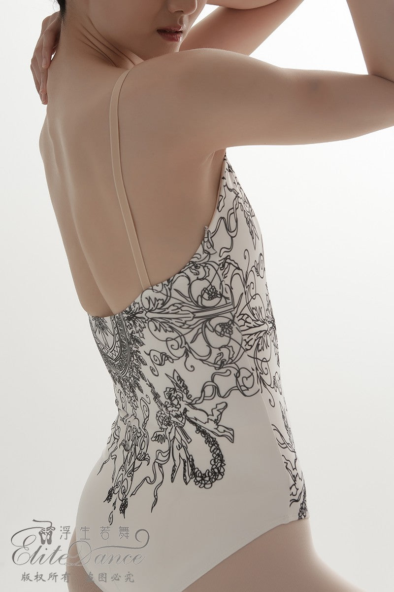 'The Light gothic' printed camisole leotard