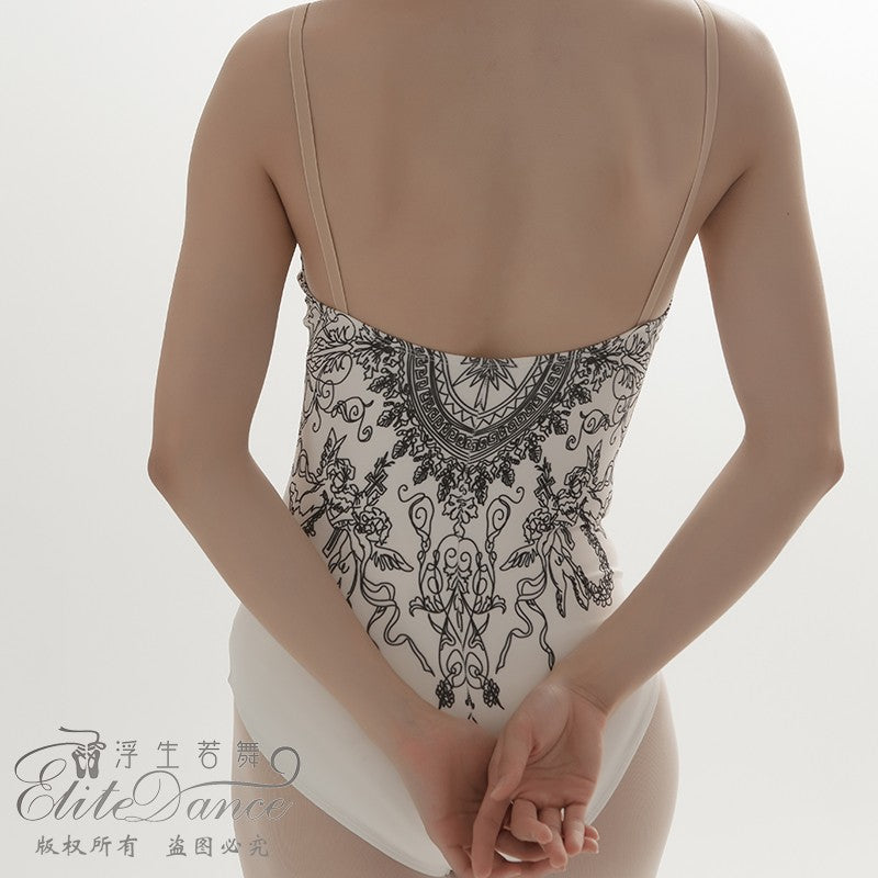 'The Light gothic' printed camisole leotard