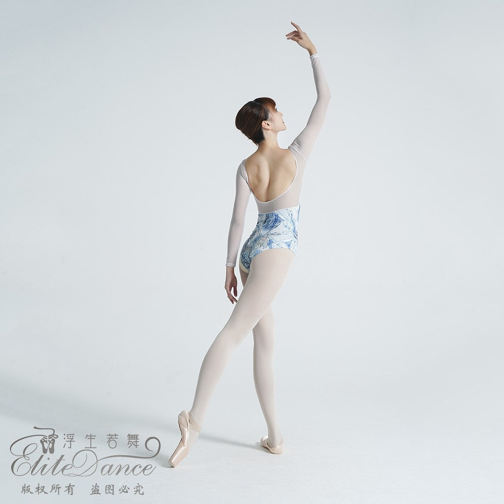 'Phantom Swan Lake' abstract printed leotard