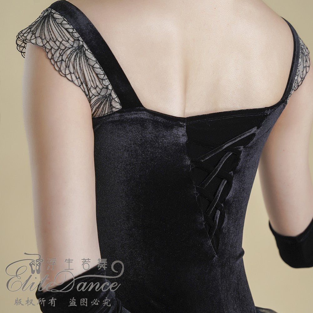 ’The Nightingale and Rose‘ velvet  leotard