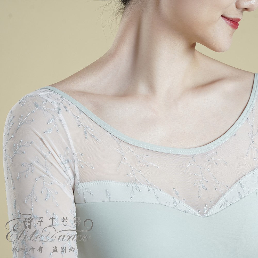 ' The lily of Valley ' embroidery leotard