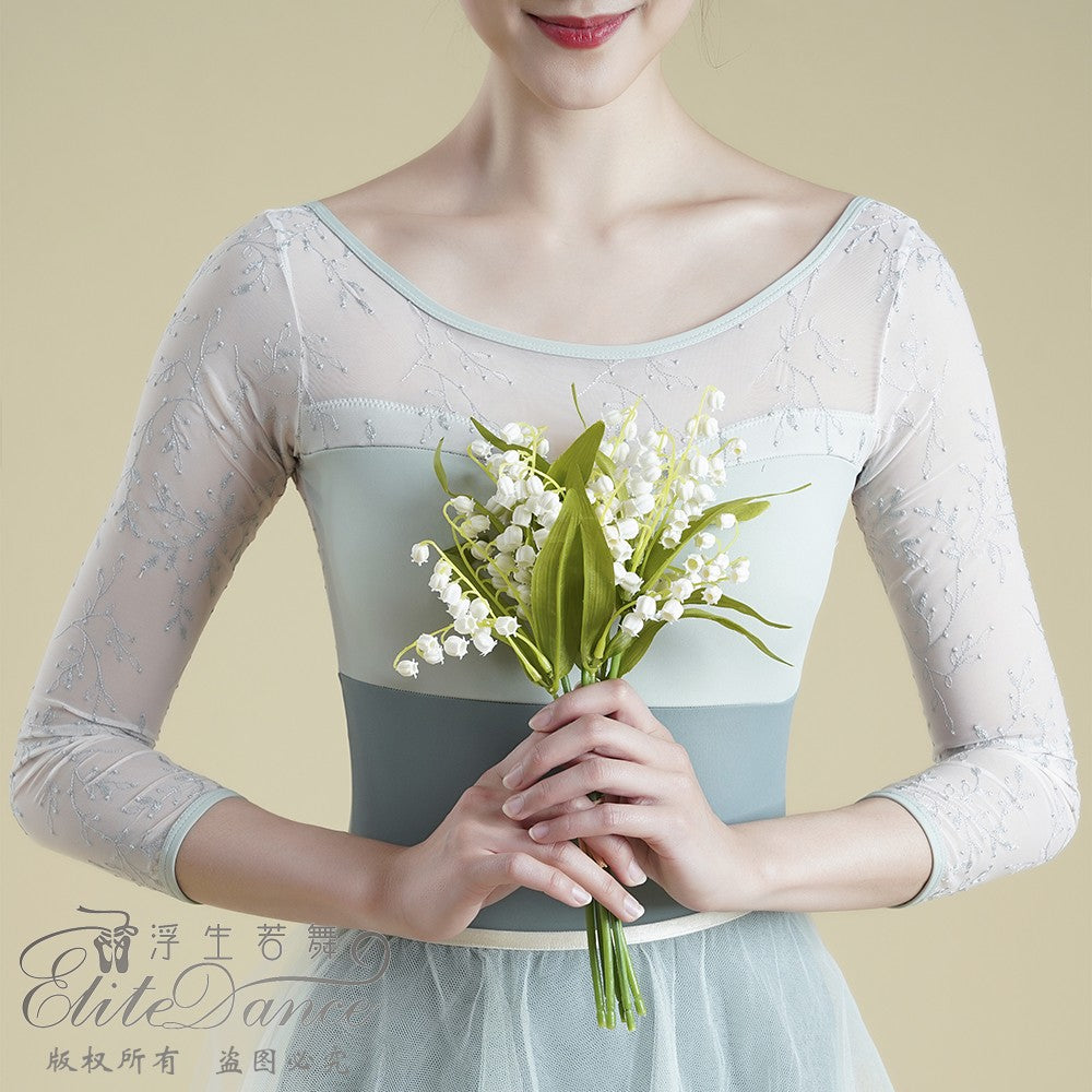 ' The lily of Valley ' embroidery leotard