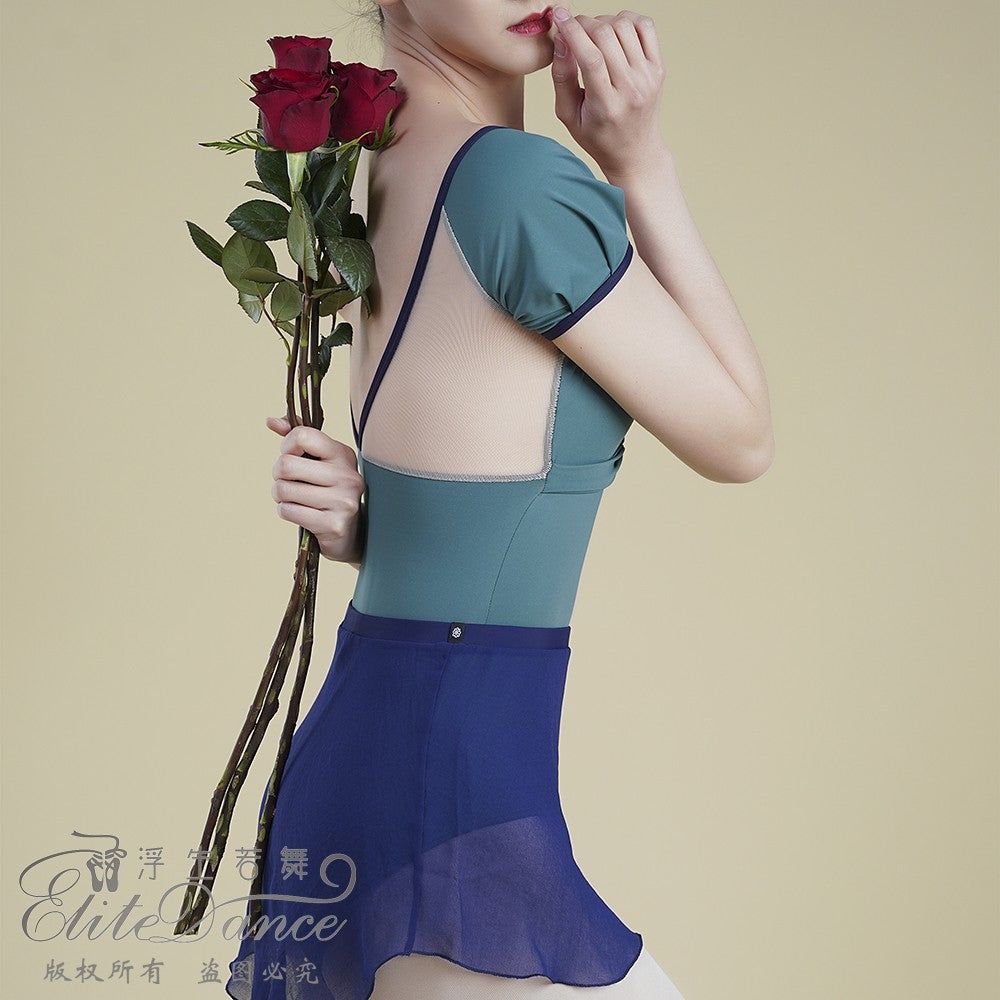 'The Cyan ' short sleeves leotard