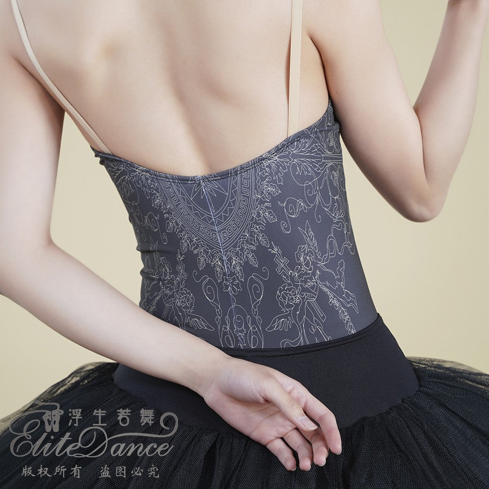 ' The Dark Gothic ' printed camisole leotard