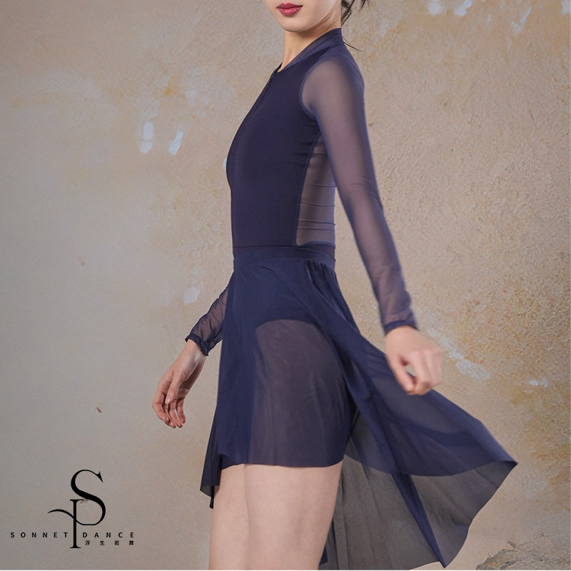 'The Classic Extreme' mesh sleeves leotard