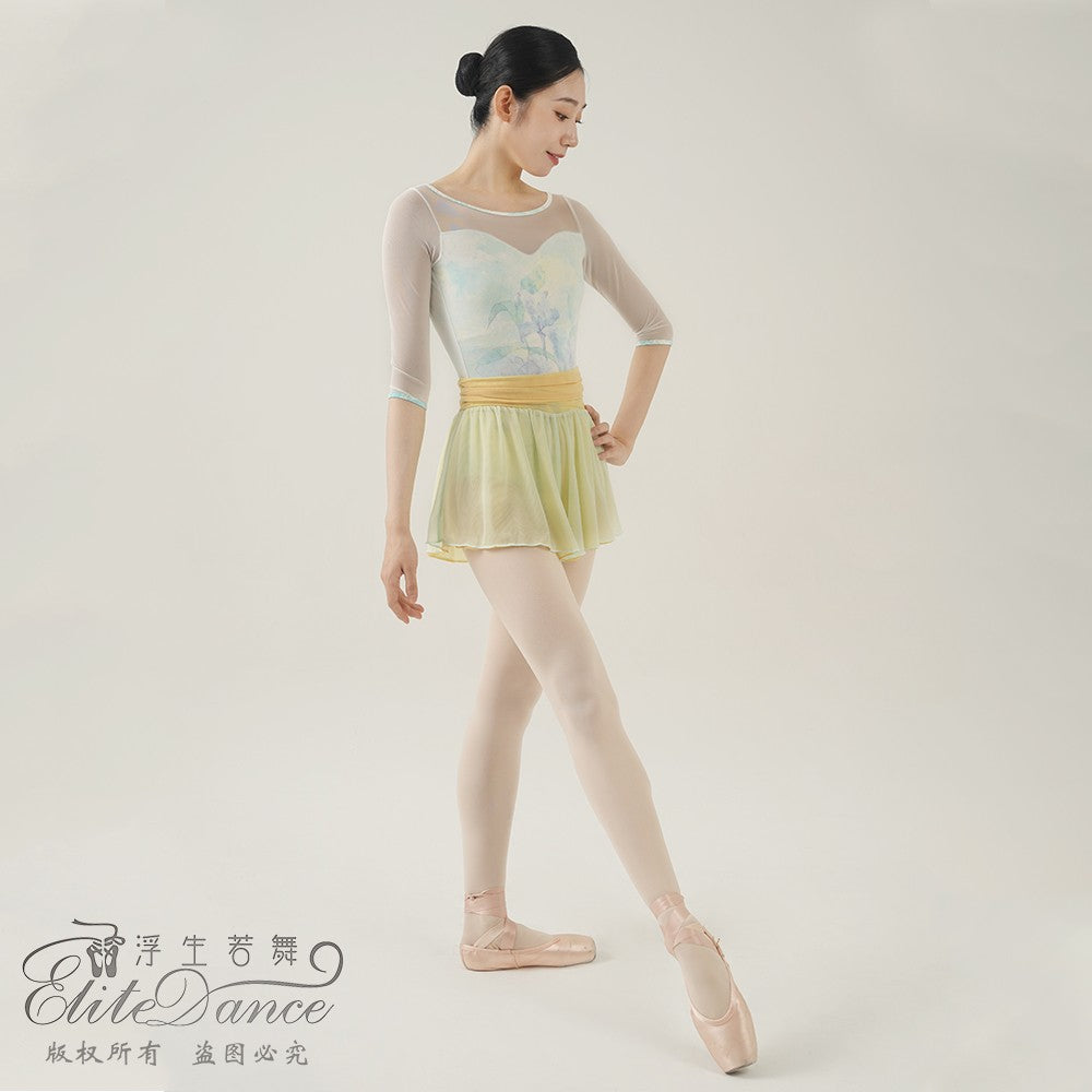 'The Iris' Watercolor printed leotard