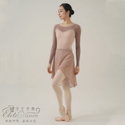 ’ The Pink Trio ‘ lace mesh long sleeves leotard