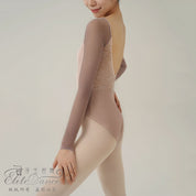 ’ The Pink Trio ‘ lace mesh long sleeves leotard
