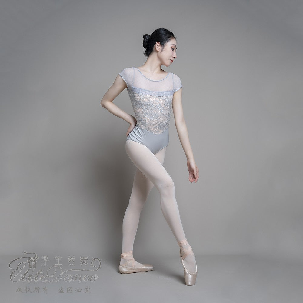 ' The Rose ' lace short sleeve leotard