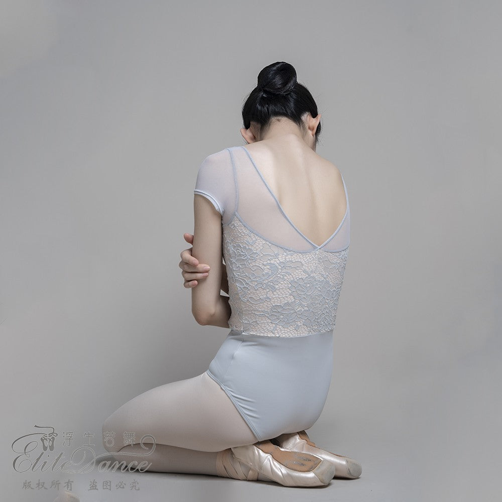 ' The Rose ' lace short sleeve leotard