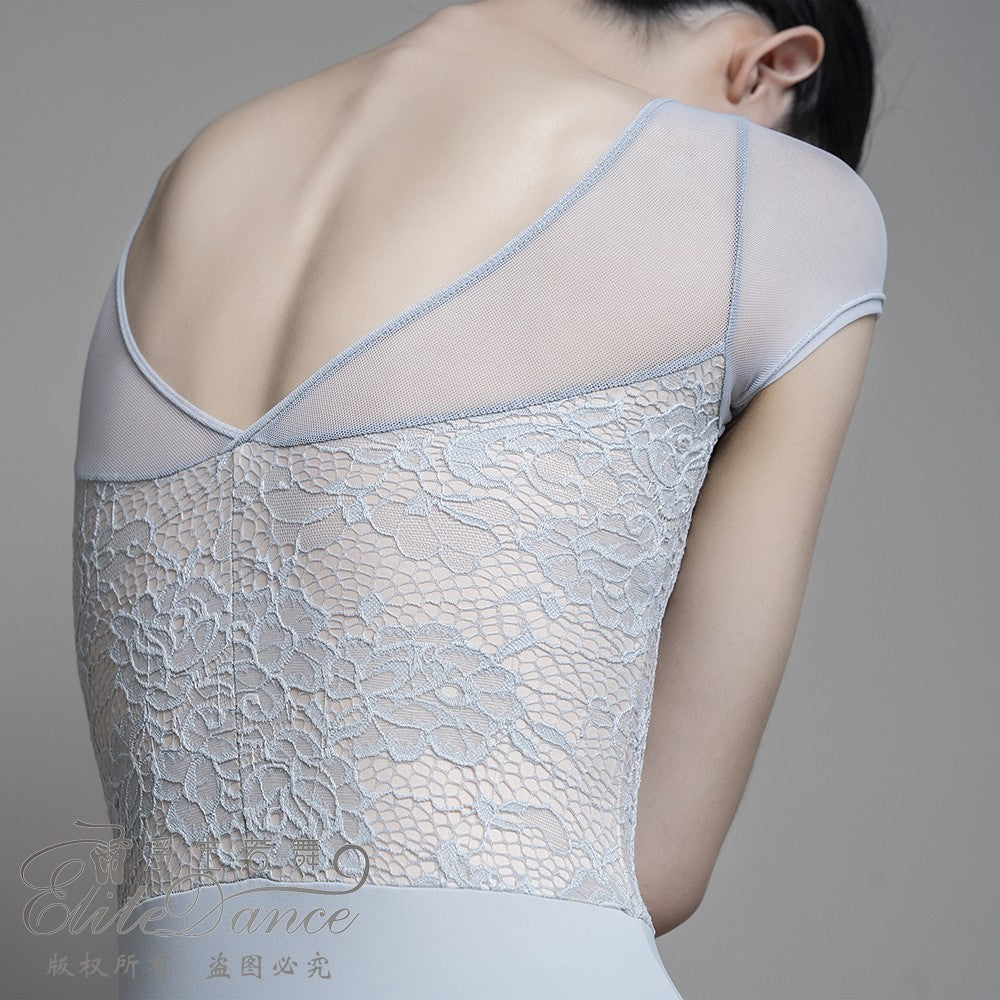 ' The Rose ' lace short sleeve leotard