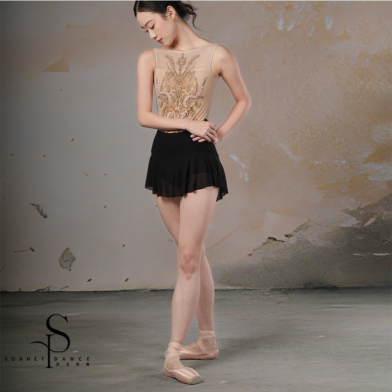 ‘ The Snake ' Limited mesh boat neck leotard