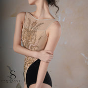 ‘ The Snake ' Limited mesh boat neck leotard
