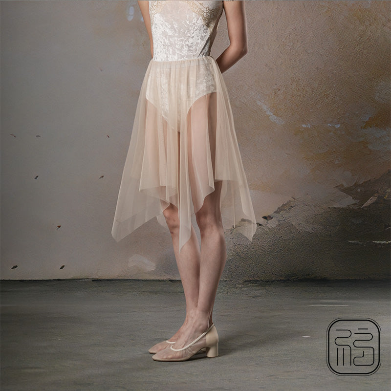 ’ The Studio Collection' Mid-long mesh skirt