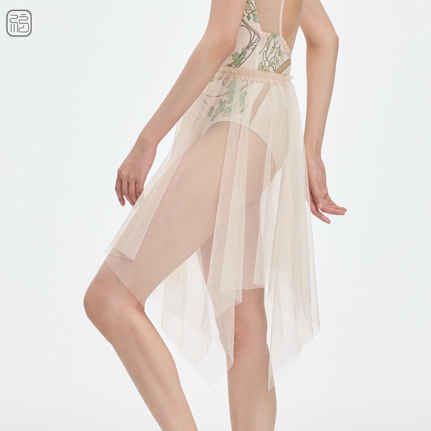 ’ The Studio Collection' Mid-long mesh skirt
