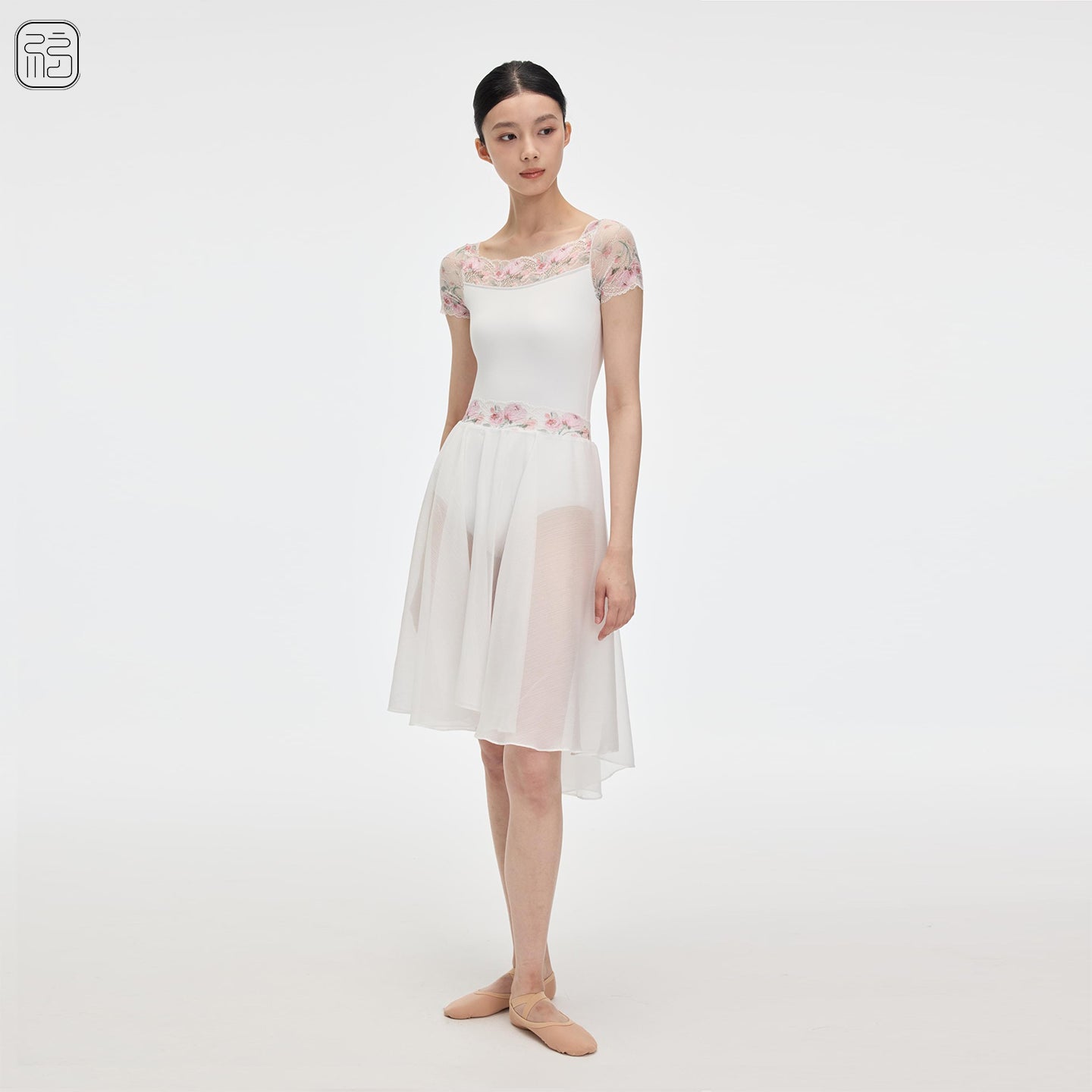 'The Tulip Lace ' Short-Sleeved leotard & skirt