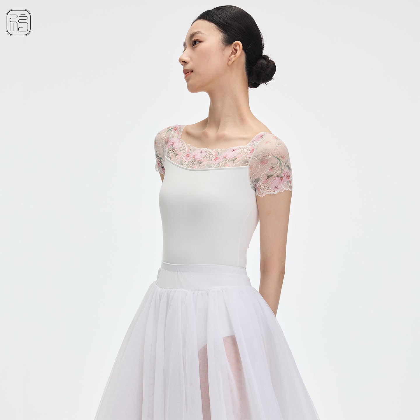 'The Tulip Lace ' Short-Sleeved leotard & skirt