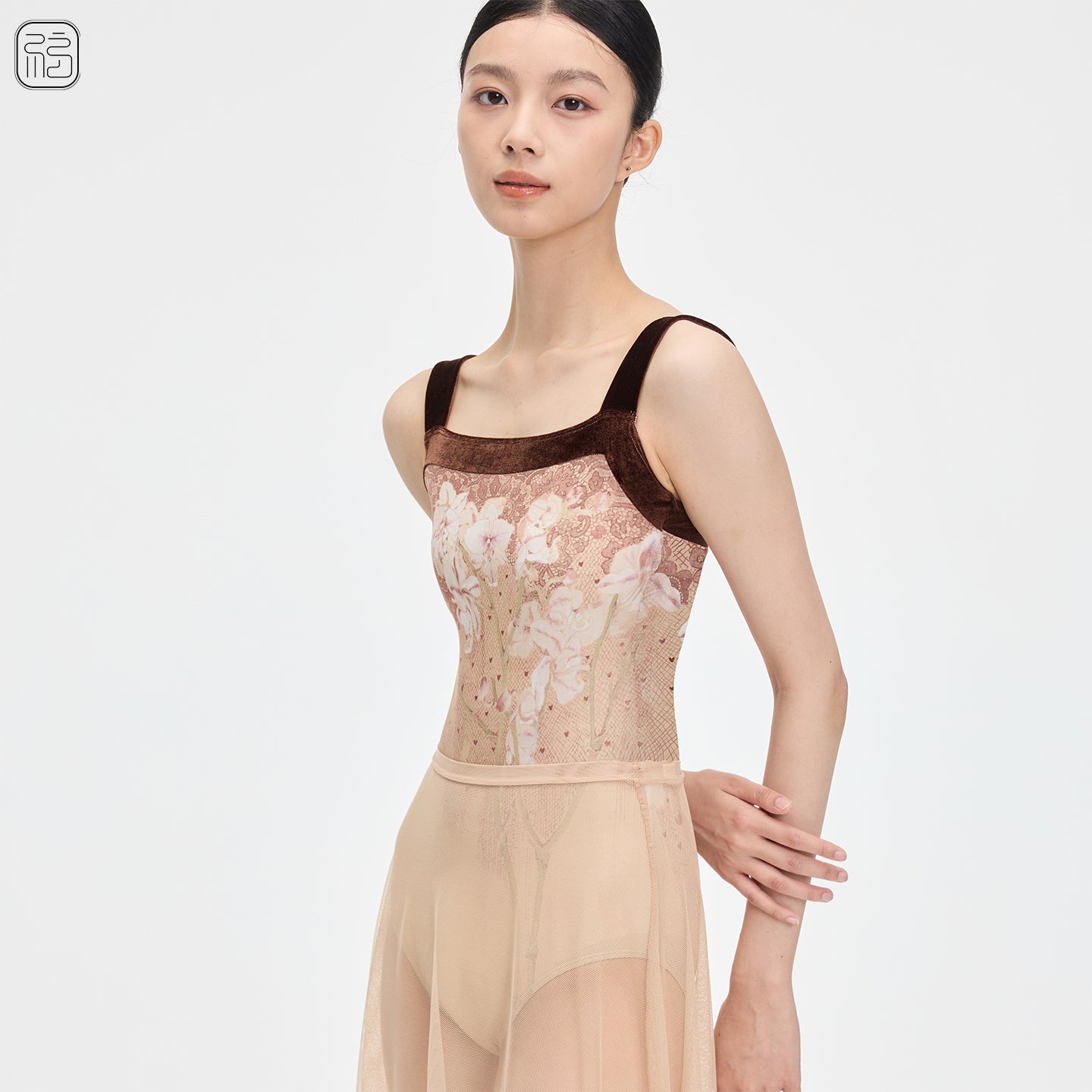 ‘ The Boneless ’ traditional Chinese painting Butterfly Orchid leotard