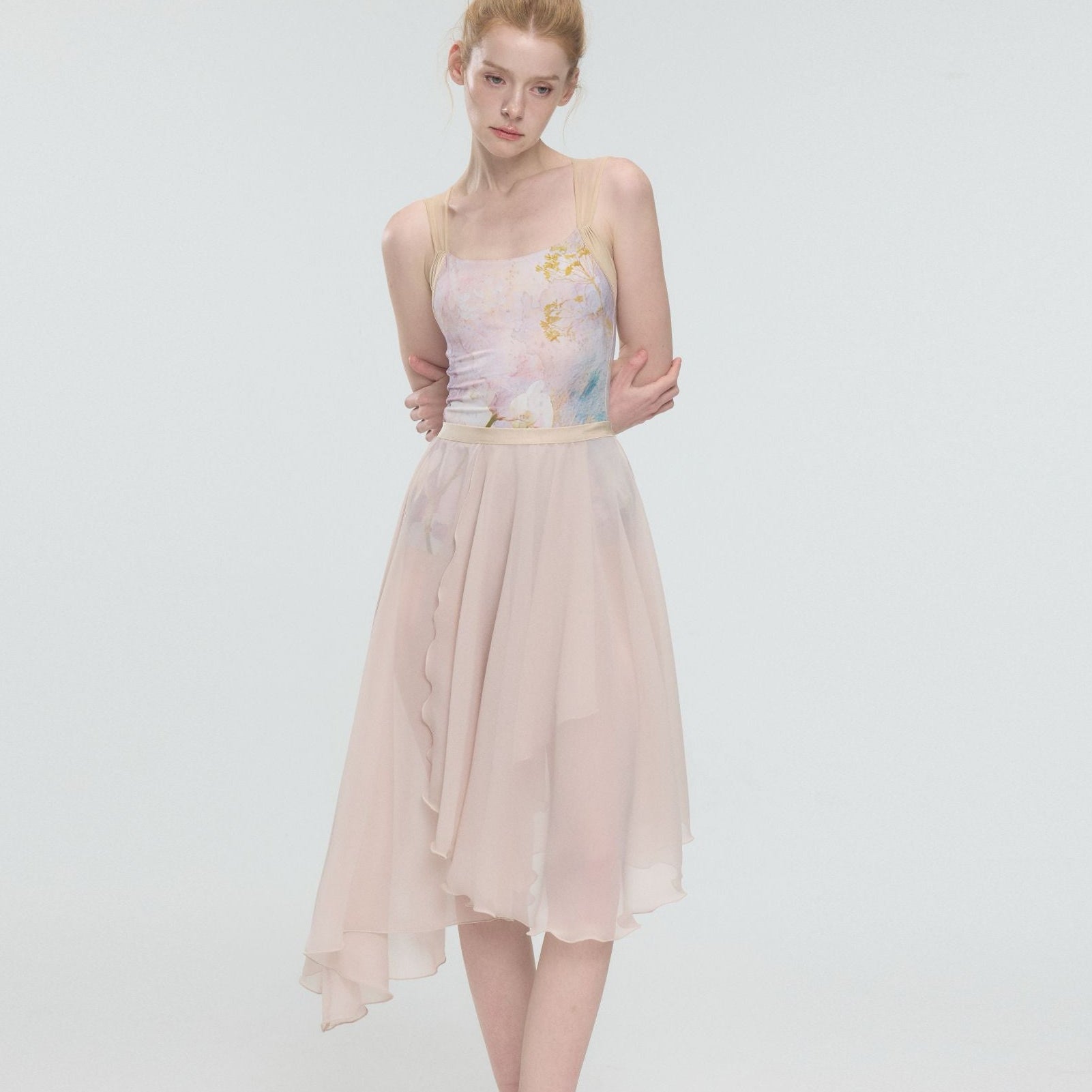 ‘ The Asymmetrical ’  Soft-Tone Chiffon Skirt