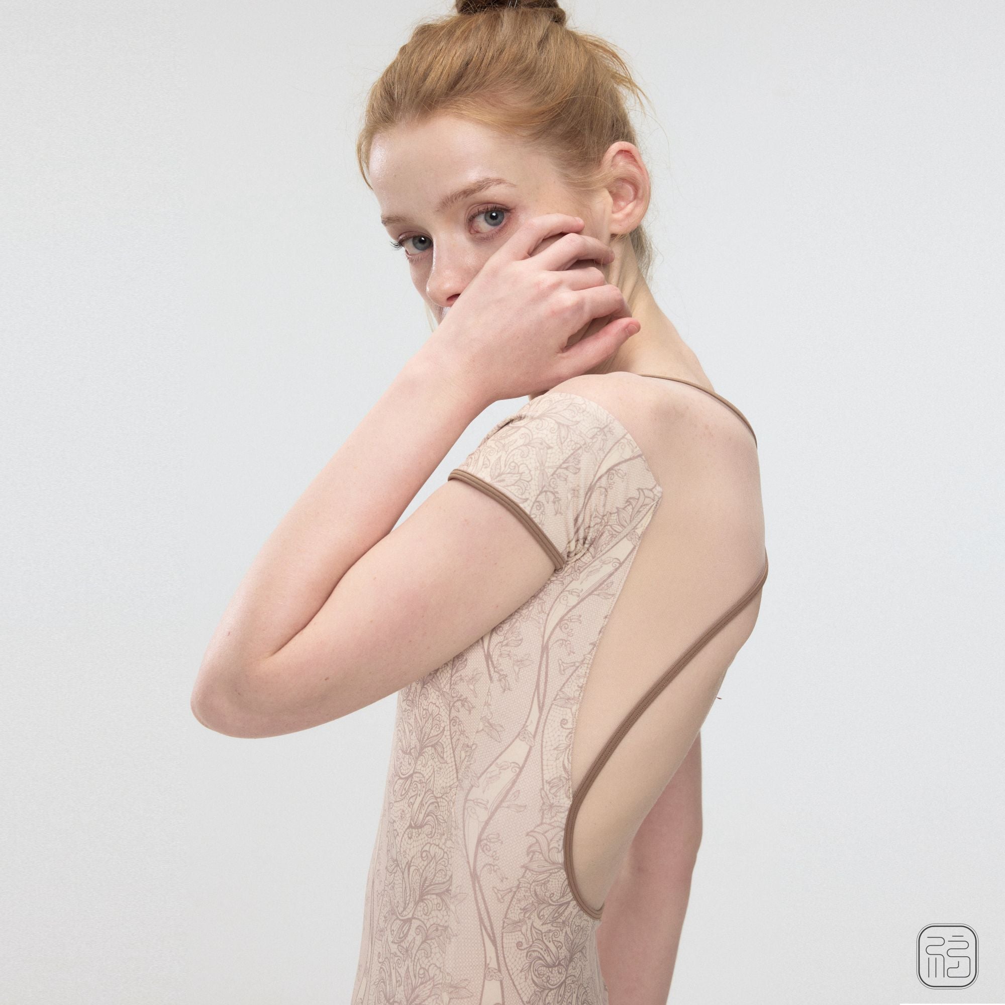 'Botanical Lace Garden ' Leotard with Garden-Inspired Floral Print
