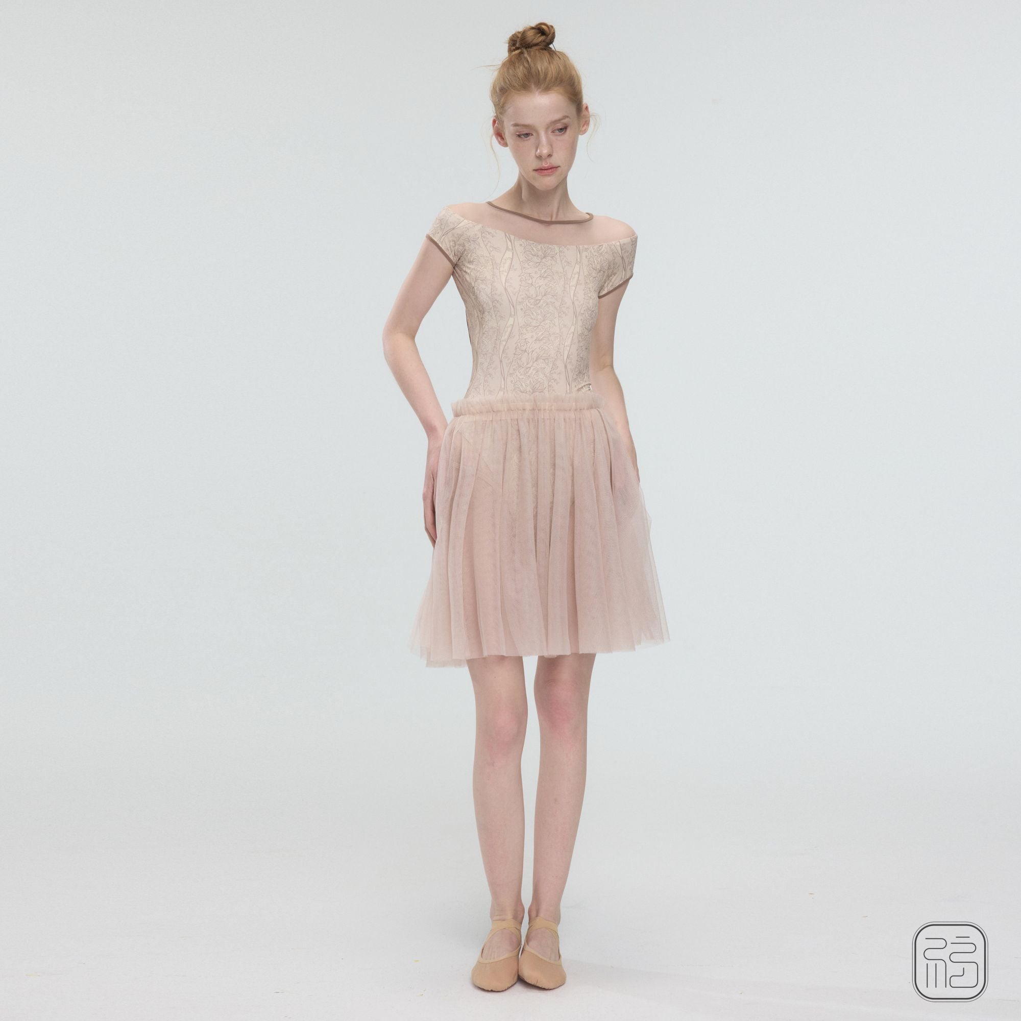 'Botanical Lace Garden ' Leotard with Garden-Inspired Floral Print