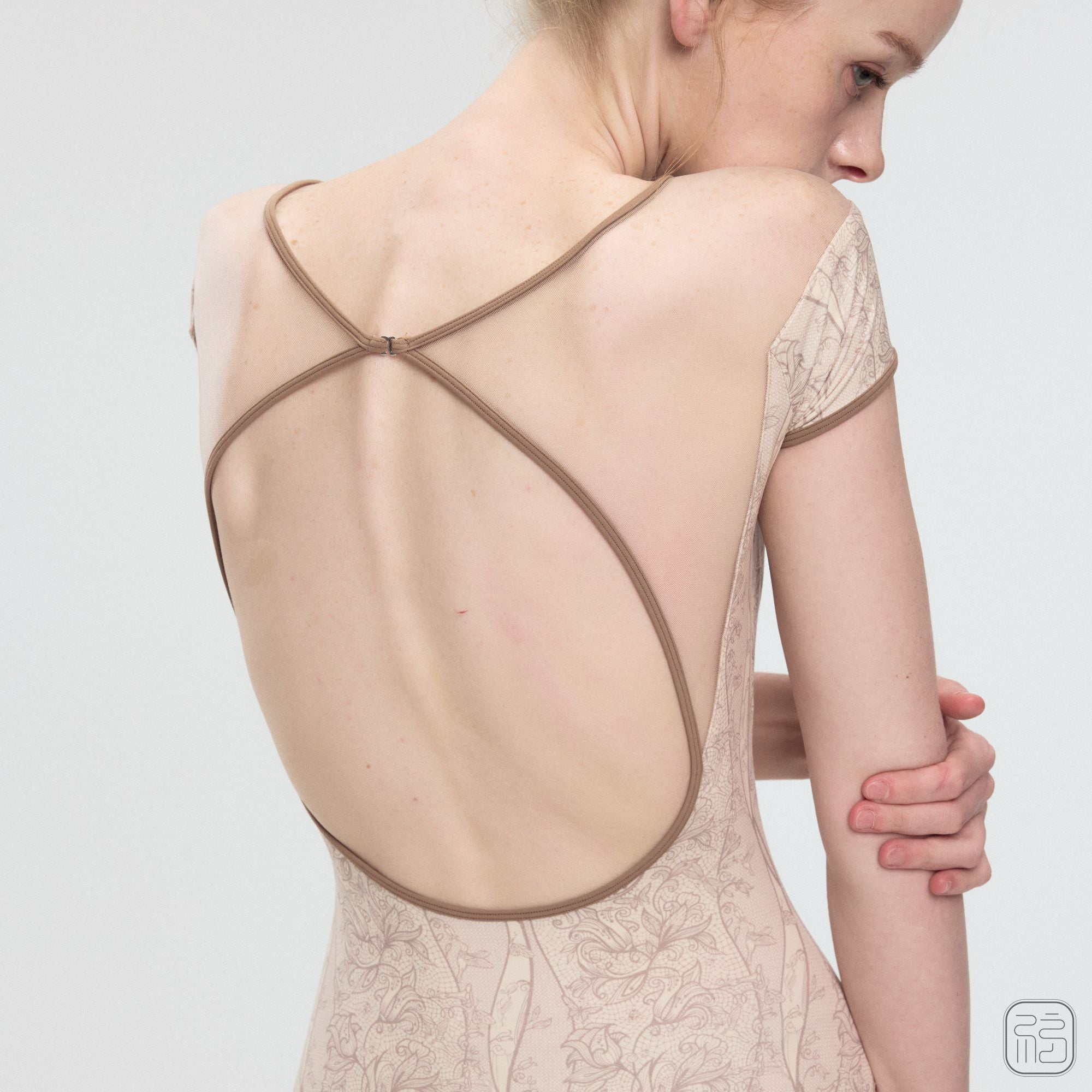 'Botanical Lace Garden ' Leotard with Garden-Inspired Floral Print