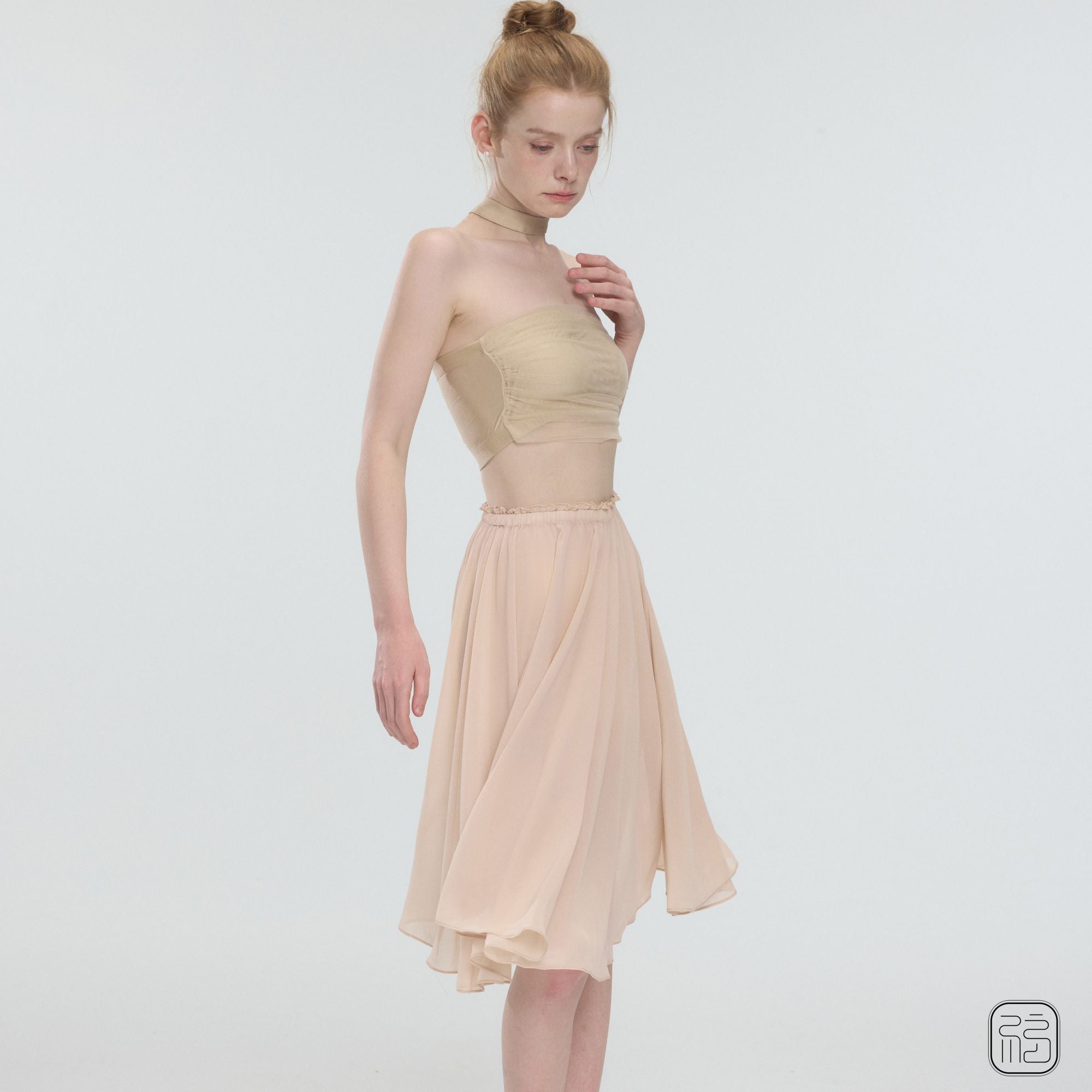 ‘ The Ecru ’  Flowy Chiffon Skirt