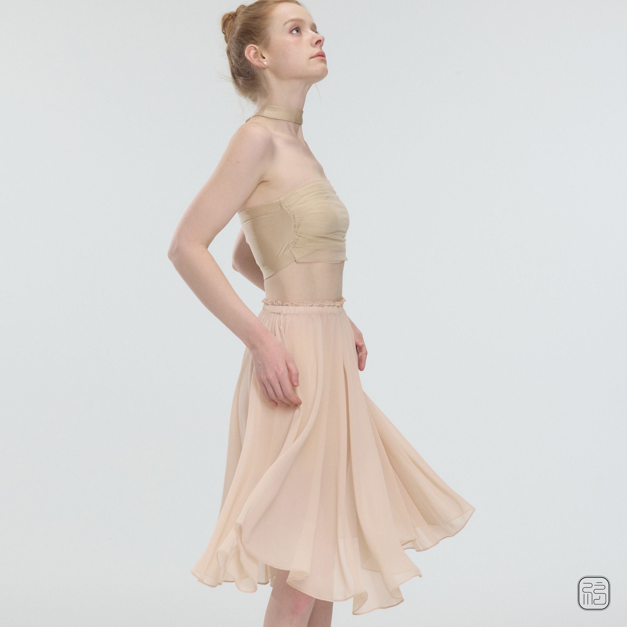 ‘ The Ecru ’  Flowy Chiffon Skirt