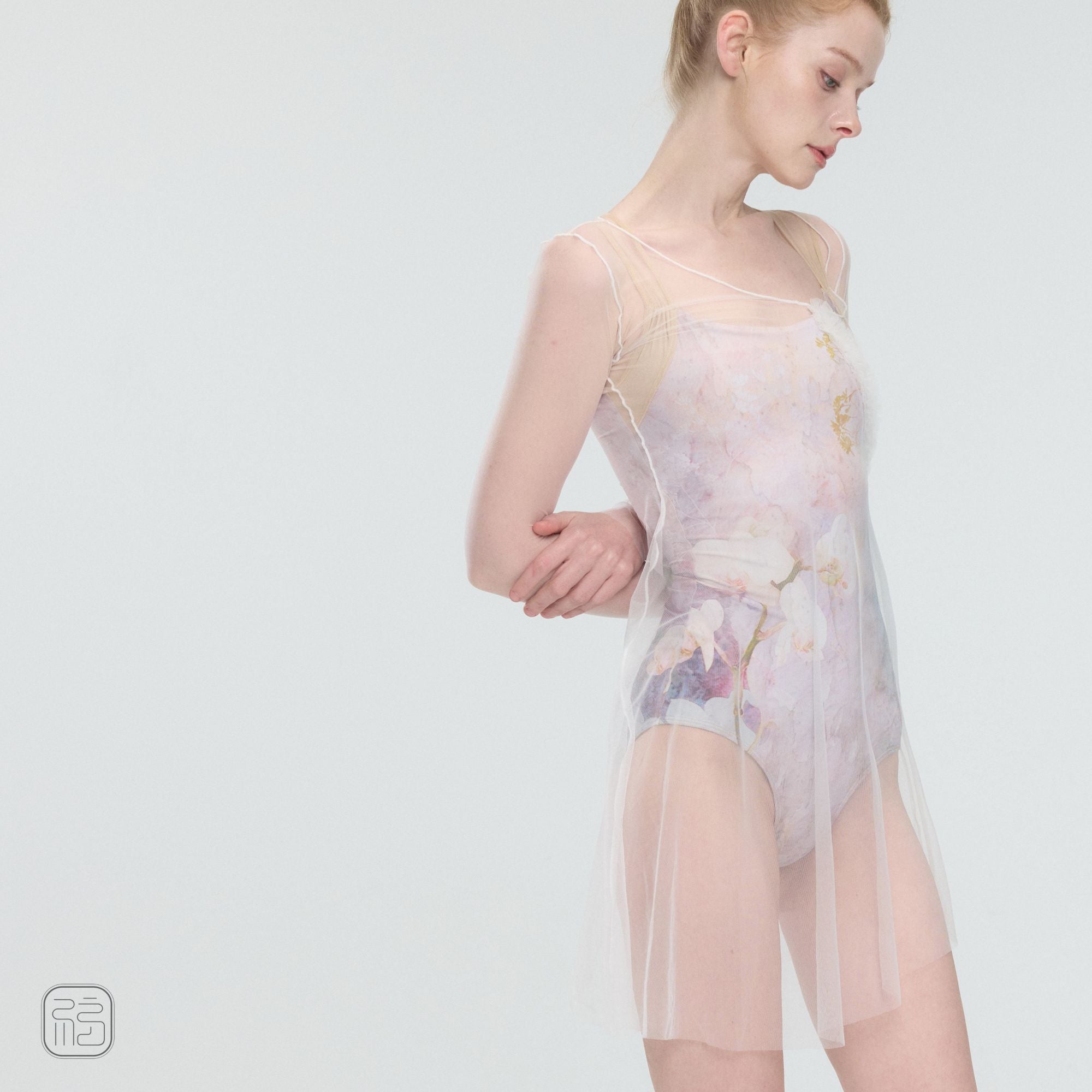 'The Phalaenopsis ' Botanical Dye-inspired Printed Leotard & top