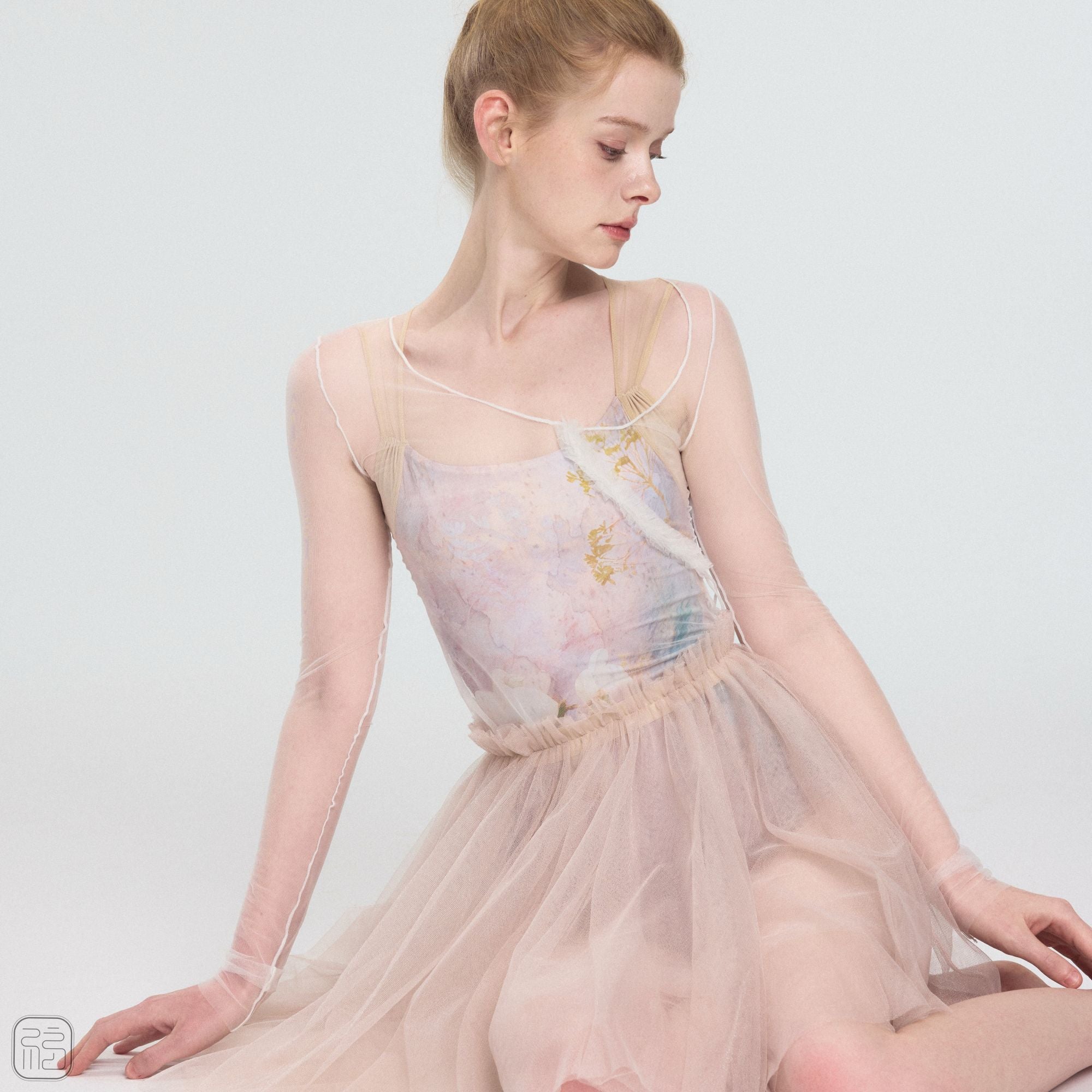 'The Phalaenopsis ' Botanical Dye-inspired Printed Leotard & top