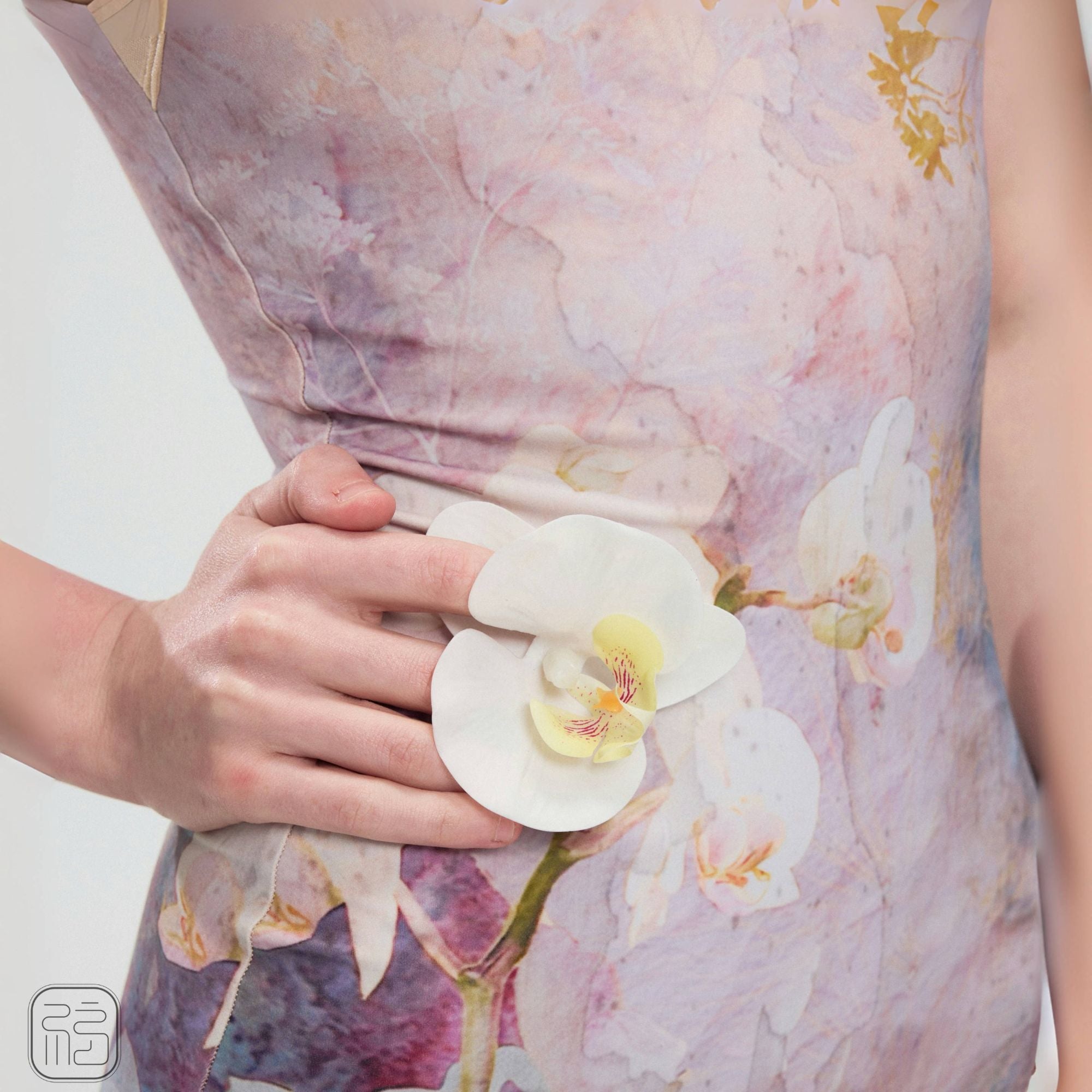 'The Phalaenopsis ' Botanical Dye-inspired Printed Leotard & top