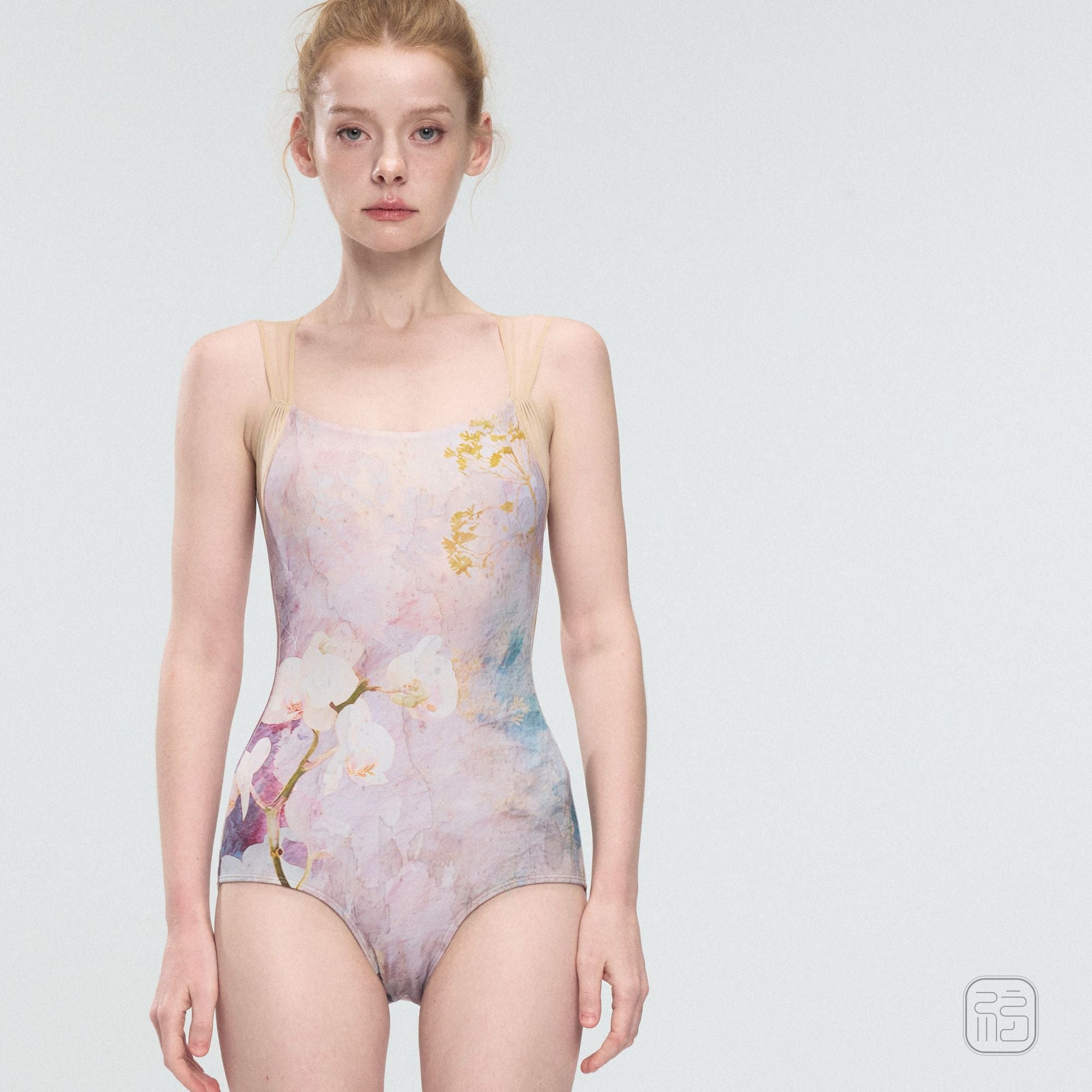 'The Phalaenopsis ' Botanical Dye-inspired Printed Leotard & top