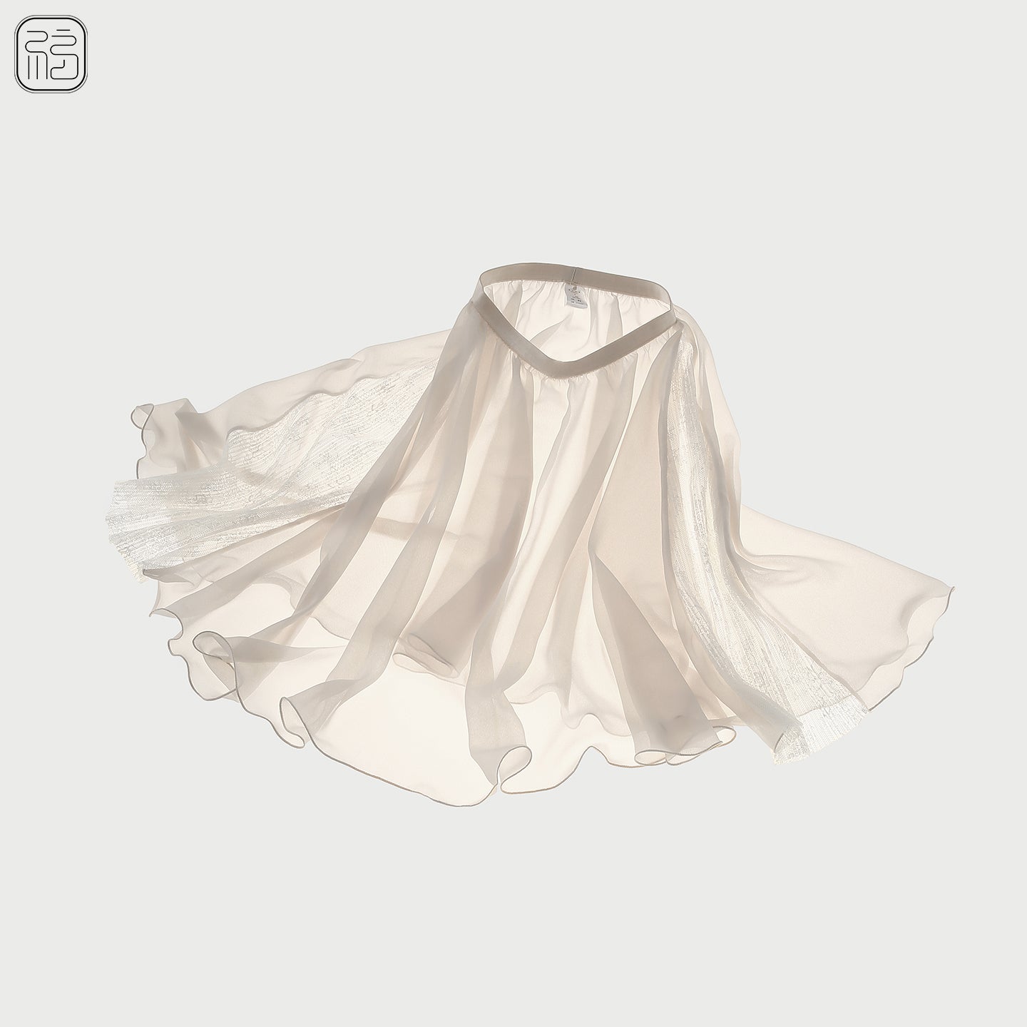 ' The Pleated' Chiffon Skirt with pleated Lace