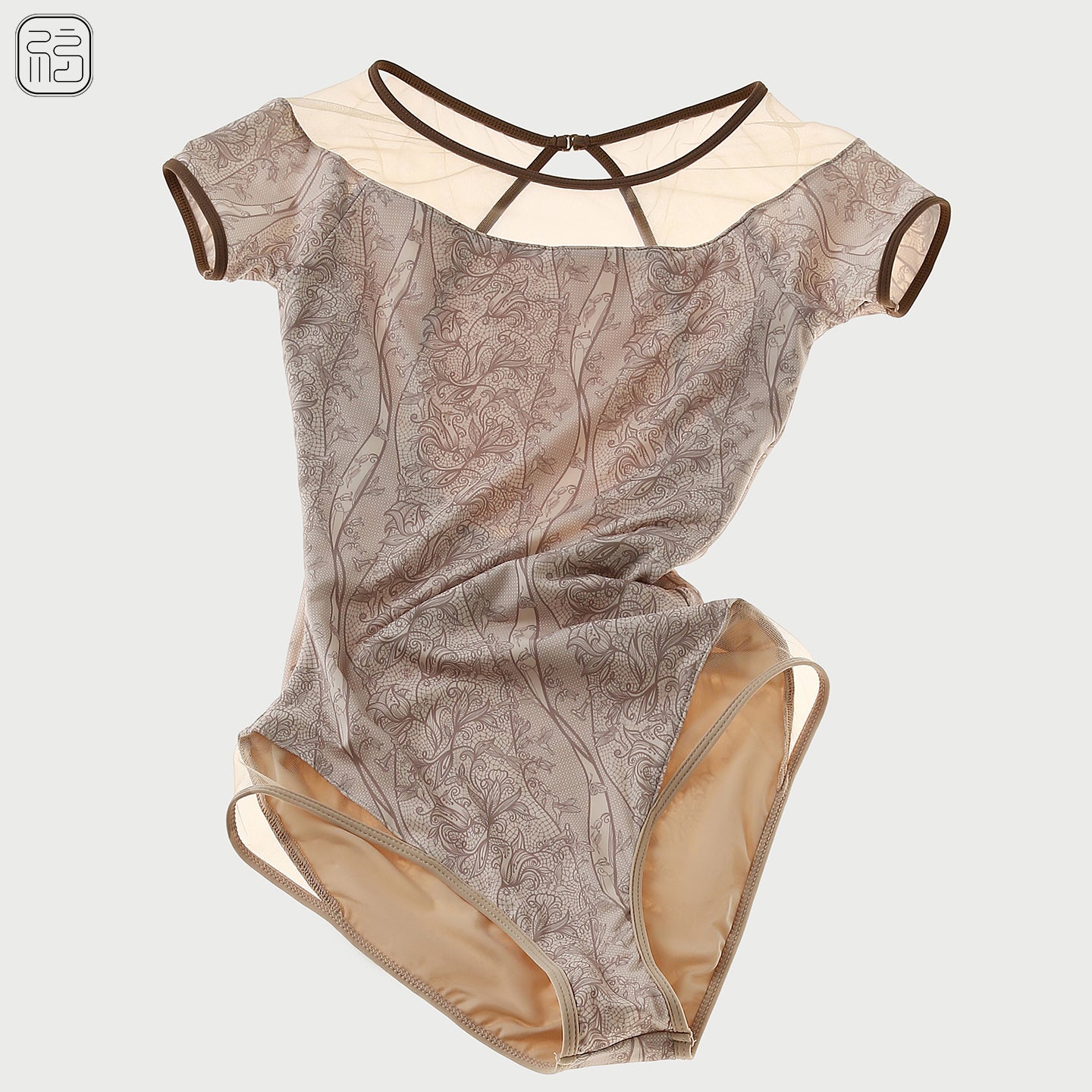 'Botanical Lace Garden ' Leotard with Garden-Inspired Floral Print